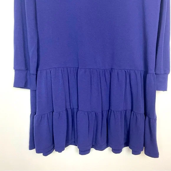 Jolie Women’s Long Sleeve Ruffle Hem Mini Dress Small Blue Boutique Bohemian Y2K - Picture 3 of 7